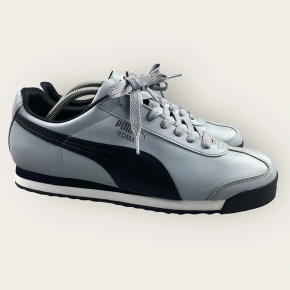 Puma Other - Puma Roma Shoes Mens 11 Casual Classic Sneakers Gray Black Lace Up Logo Leather